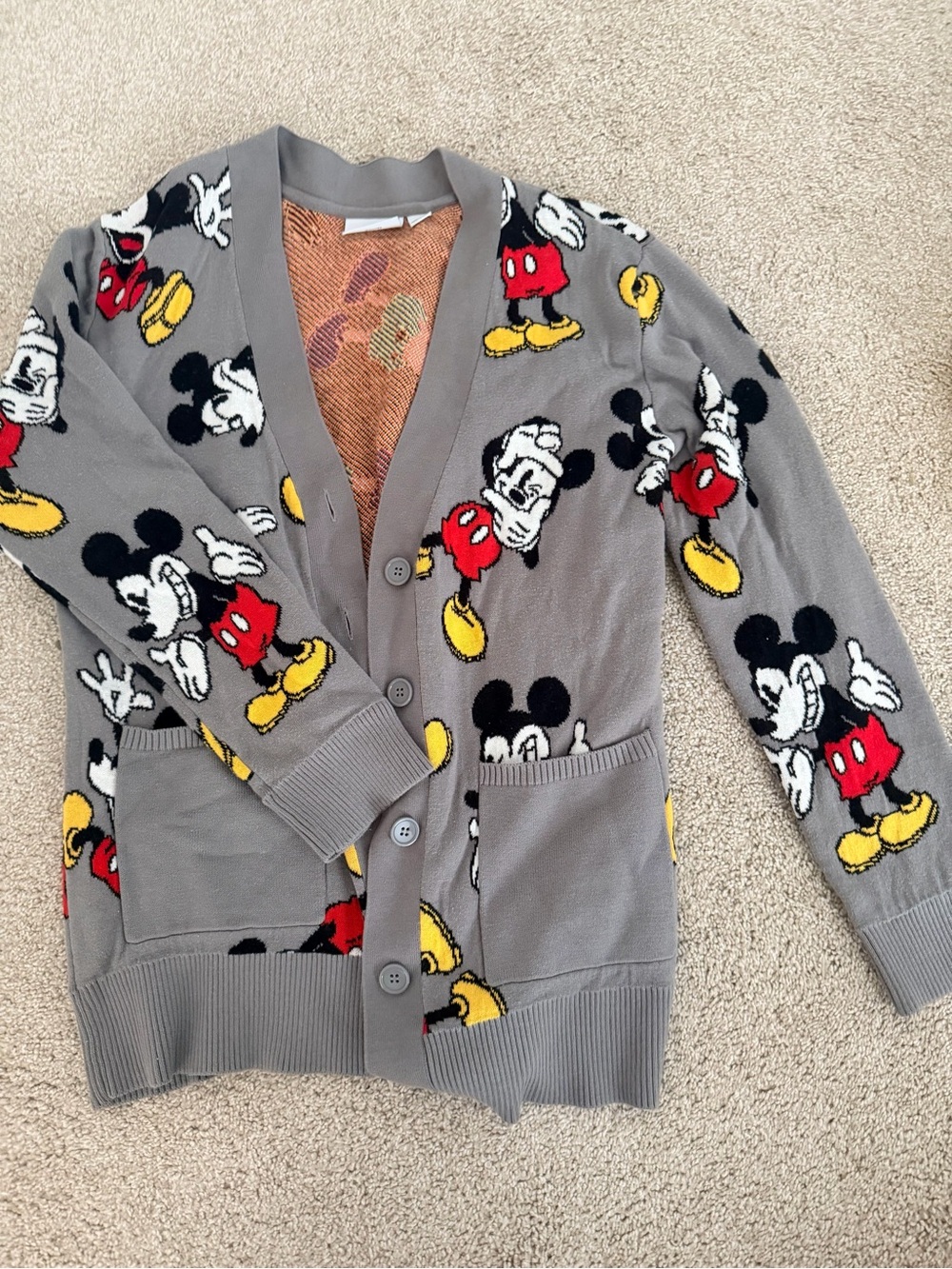 Gray Mickey Mouse Cardigan | S